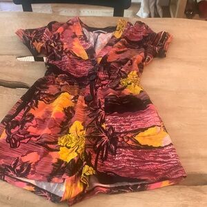 ZARA tropical short jumpsuit